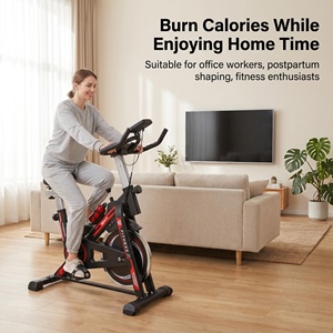 Vélo de spinning d'intérieur pour entraînement cardio à domicile avec écran et volant d'inertie de 6 kg - Product Image 6