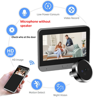 Sonnette de porte intelligente Tuya avec écran 4,3 pouces, caméra HD 3MP grand angle, détection de mouvement PIR, vision nocturne HD et communication unidirectionnelle
