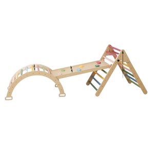 Toboggan pliant en bois pour enfants de 4 à 6 ans, équipement d'entraînement sensoriel intérieur, structure d'escalade - Product Image 5