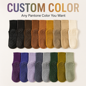 Chaussettes de Pilates personnalisées avec logo, antidérapantes, pour le yoga, durables, tricotées, anti-ampoules, athlétiques, pour femmes, respirantes, printemps - Product Image 3
