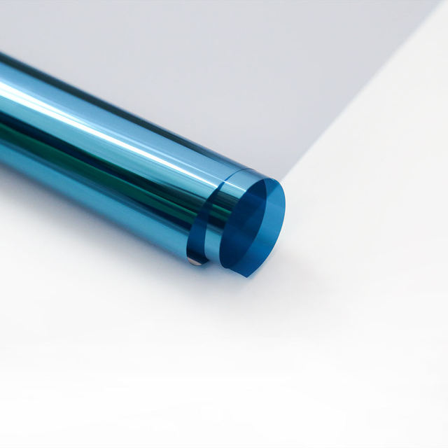 Factory Wholesale Blue Silver Industrial Explosion-proof PET Building Film 25% VLT 2 Mil Thickness for Decorative Films