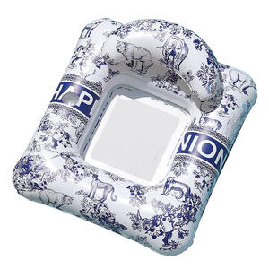 ผู้ผลิต JOSEN รับผลิตแบบ ODM เตียงลม PVC สีน้ำเงินขาว เก้าอี้ลอยน้ำสำหรับสระว่ายน้ำ ปาร์ตี้ริมน้ำ ตาข่ายลอยน้ำ - Product Image 2