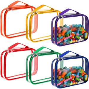 Toptan Su Geçirmez Şeffaf PVC Geri Dönüştürülebilir Ayakta Duran Kilitli Oyuncak Saklama Poşetleri, Fermuarlı Üst, Kabartmalı Özel Boyut ve Logo - Product Image 1