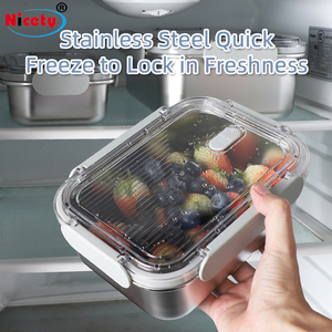 Tươi Tủ Lạnh Kín Thực Phẩm Lưu Trữ Hộp Rò Rỉ Bằng Chứng Tái Sử Dụng Thép Không Gỉ Thực Phẩm Container Với Nắp - Product Image 6