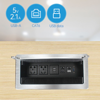 Prise de courant pour table de conférence, 2 nouvelles prises de courant standard chinoises, 2 ports USB-A, 2 ports réseau, données USB