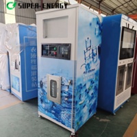 Distributeur automatique de glace commercial extérieur, machine à glace libre-service avec paiement par pièces et code QR pour supermarchés et stations-service