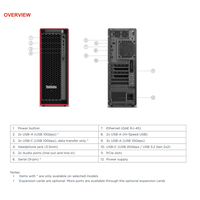 Estación de Trabajo ThinkStation P5 Tower, Intel Xeon W5-2465X, 4*32GB, 2TB NVMe SSD, RTX A4000 16GB, Fuente de Alimentación Platinum de 1000W, Garantía de 3 Años