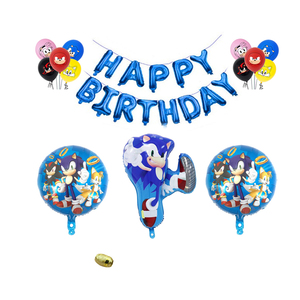 Sonic <span class=keywords><strong>el</strong></span> Hedgehog globos de papel de aluminio niños superhéroe juego de Sega Fans Anime tema Fiesta <span class=keywords><strong>Feliz</strong></span> cumpleaños decoración - Product Image 1