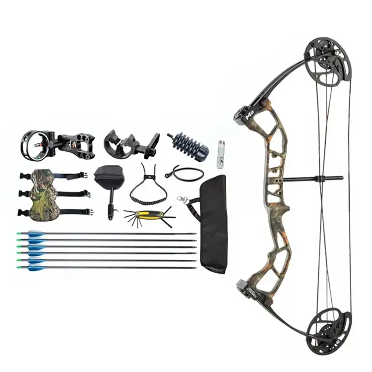 Youth Magnalium 10-40lbs Adjustable Shooting Hunting Compound Bow Carbon Steel Arrows M2 Compound Bow Kit with Accessories