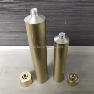 Custom Vernis Goud Aluminium Tubes Metallic Cosmetica Inklapbare Tubes Goud Dop 30Ml 50Ml 70Ml Body Conditioner Shampoo Cream