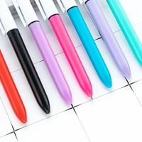 Stylo de bureau et d'étude multifonction 4-en-1 en plastique multicolore 1,0 mm à pression, marqueur surligneur et stylo à bille