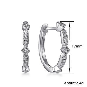 Small Rhombus Hoop Earrings for Women Minimalist Sparkling Huggie Earrings Daily Fashion Jewelry - Product Image 4