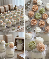 Bougie parfumée romantique en gros, mini-bougie élégante, décorations florales, bougies parfumées de luxe pour cadeaux et décoration intérieure