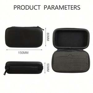 Customizable <b>Small</b> Portable EVA Pen Tool Case Black Leather Waterproof Tool <b>Storage</b> <b>Box</b> Nylon Polyester Shockproof Sponge - Product Image 6