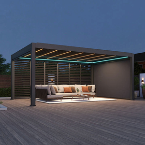 Gazebo robuste en alliage d'aluminium 6063 avec toit motorisé à lamelles coupe-vent pour hôtel et jardin - Product Image 1