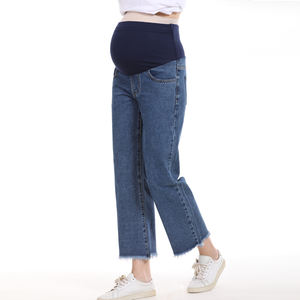 Pantalon de maternité M-3XL grande taille pour femmes enceintes <span class=keywords><strong>Legging</strong></span> droit Pantalon en <span class=keywords><strong>jean</strong></span> de <span class=keywords><strong>grossesse</strong></span> Pantalon ample à jambes larges - Product Image 5