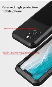 LOVE MEI potente custodia in metallo per <span class=keywords><strong>Iphone</strong></span> 17 16 15 14 13 <span class=keywords><strong>12</strong></span> Pro Max / 13 <span class=keywords><strong>Mini</strong></span> / 14 + custodia in alluminio antiurto con vetro temperato - Product Image 4