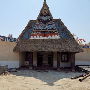 High Quality Waterproof Fireproof Plastic <strong>Simulation</strong> Fabricated Synthetic Thatched House - Product Image 3