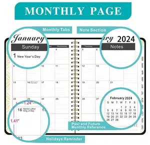 プランナー365日ビジネスカレンダージャーナルカスタムロゴA5ビジネスPu日記2023カレンダー付きプランナーノートブック