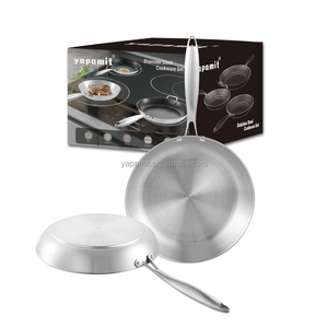 Fast Cooking Heavy Duty Stainless Steel Wok <strong>Pan</strong> with Handle Induction Cooker Friendly Fry Skillet <strong>Frying</strong> <strong>Pan</strong> - Product Image 2