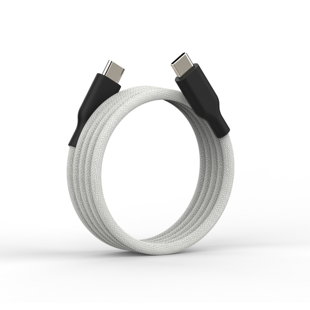 OEM 2025 Easy Storage 100W USB Type-C to C Magnetic Retractable Braid PVC Data Cable PD Fast Charging for Computer Pure Copper