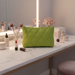 Bolsa de Maquillaje Personalizada al por Mayor, Ecológica, Acolchada, con Cierre, Bolsa de Cosméticos Portátil para <span class=keywords><strong>Viajes</strong></span>, para Chicas - Product Image 5