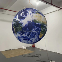 Ballon géant LED gonflable en forme de globe terrestre avec tissu Oxford, durable et facile à installer pour la publicité extérieure et la décoration
