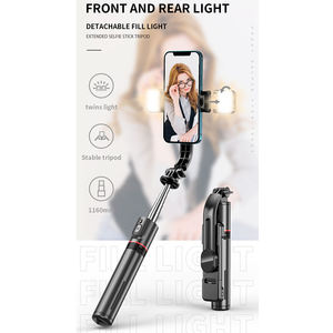 Superventas L13d luces de relleno delanteras y traseras dobles <span class=keywords><strong>Selfie</strong></span> Stick 360 rotación trípode <span class=keywords><strong>Selfie</strong></span> Stick remoto inalámbrico - Product Image 3