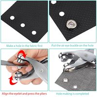 Kit d'outils pour pinces à œillets œillets et œillets en cuir en tissu pince à poinçonner outil d'installation de boutons à cinq broches Snap To