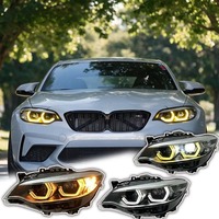 Faros Delanteros HETOP F22 2014-2020 Serie 2, Actualización de Triple Color DRL, Estilo Ikon, Faros LED para Automóvil, Accesorios Plug and Play para BMW