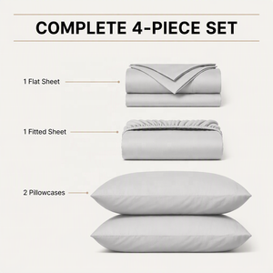 Silver Infused <strong>Bed</strong> Sheets Cooling <strong>Bed</strong> Organic Cotton Pillowcase and Sheet <strong>Set</strong> for Home Hotel - Product Image 2