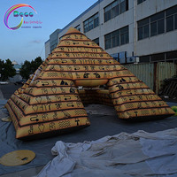 Globo publicitario impreso digital piramidal modelo de construcción inflable de PVC gigante para eventos al aire libre promociones accesorio de soplador