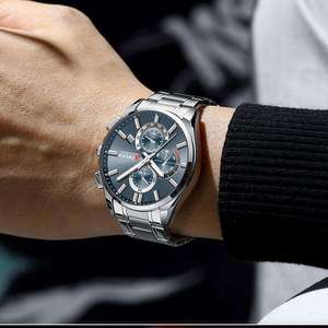 นาฬิกาข้อมือควอตซ์8475ผู้ชายแบรนด์หรูแบรนด์ชั้นนำนาฬิกาควอตซ์สแตนเลสสตีลกันน้ำได้นาฬิกาข้อมือบอกวันที่เรืองแสง - Product Image 4