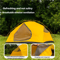 Tente de camping d'extérieur quatre saisons à double étage, une chambre, imperméable, coupe-vent, pour deux personnes, en polyester 210T, idéale pour la randonnée et l'escalade