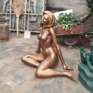 Decoración de jardín al aire libre Metal Craft Bronce Estatua de pelo largo Di Donne Chica desnuda en Bronzo en el suelo - Product Image 2