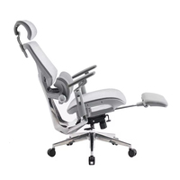 Chaise de bureau exécutive moderne de grande taille avec base en aluminium, siège en mousse moulée, ergonomique, réglable avec accoudoirs 5D