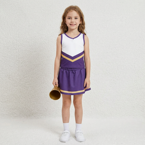 Baby Girls Purple <b>Gold</b> Stripe Vest Top Skirt Shorts Team Yoga Active <b>Clothes</b> Sets - Product Image 1