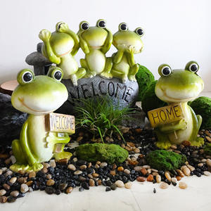 Petite grenouille écologique en résine artisanat créatif ornements de jardin Figurines d'extérieur inspiré <span class=keywords><strong>dessin</strong></span> <span class=keywords><strong>animé</strong></span> pour balcon cour - Product Image 2