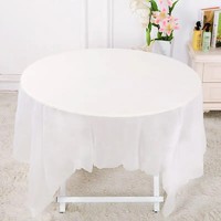 Nappe jetable en PE épaissi, élastique, soluble dans l'eau, ajustement parfait pour tables rectangulaires, résistante à la poussière et aux taches, moulée par soufflage