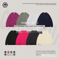 Sweat-shirt à capuche en molleton de coton pur 400 GSM pour homme, coupe ample, style vintage, 8 couleurs, vêtement décontracté, personnalisable OEM ODM