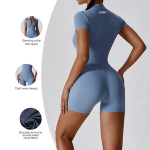 CLT8294 Barboteuses de yoga pour femmes <span class=keywords><strong>Combinaison</strong></span> une pièce avec contrôle du ventre Body à col montant et impact élevé Vêtements de sport Combinaisons décontractées - Product Image 4