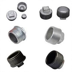 Bouchon fileté mâle en fonte malléable galvanisée pour raccord de tuyau rond, embout fileté en forme de S pour l'étanchéité des conduites d'eau - Product Image 1
