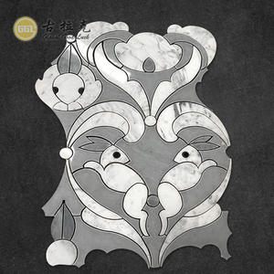 Dernier design de mosaïque en marbre blanc et gris à motif de <span class=keywords><strong>lapin</strong></span>, jet d'eau, pour la décoration de la maison - Product Image 1