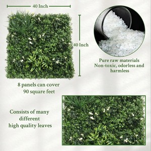 Vente <span class=keywords><strong>en</strong></span> gros de panneaux muraux décoratifs <span class=keywords><strong>en</strong></span> feuillage artificiel résistant aux UV, 100x100cm, mélange d'herbe artificielle, feuilles vertes - Product Image 2
