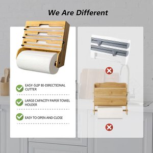 Legend Natural <span class=keywords><strong>Bamboo</strong></span> Foil e Plastic Wrap Organizer compatibile Regular Size 12 "Roll Wall-mounttr portasciugamani di carta di bambù 7in - Product Image 6