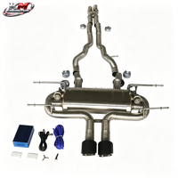 Sistem Knalpot Catback KM Brushed Stainless Steel untuk Jaguar F-TYPE X152 3.0T 2014-2023 dengan Katup, Knalpot Ganda di Tengah