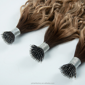 Extensiones de Cabello Humano Superiores con Anillas Nano, Cabello Sal y Pimienta, Doble Trama, Punta con Anilla Nano, 100% Cabello Humano - Product Image 4