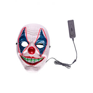 Maschera da clown in plastica con decorazione a LED - Product Image 1