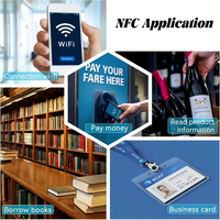 Vente en gros d'étiquettes NFC NTAG213 NTAG215 21x11mm, autocollants universels réinscriptibles, étanches, étiquettes RFID intelligentes, paiement, contrôle d'accès, hôtel