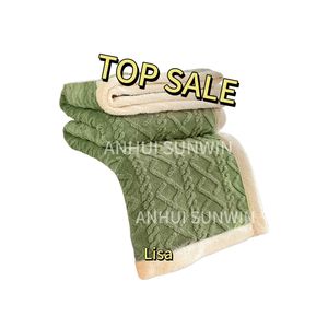 Manta de forro polar de Sherpa de 2 capas personalizada, manta de Sherpa suave de piel fluida bordada con logotipo personalizado para Festival, regalo de Navidad - Product Image 2